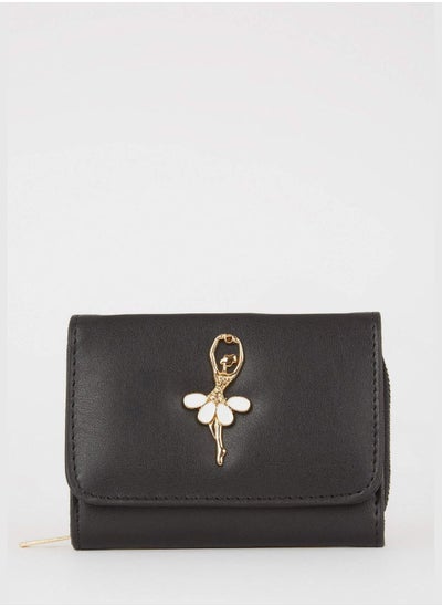 Buy Buckle Detailed Faux Leather Wallet in UAE