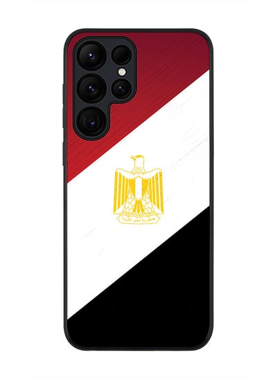 Buy Rugged Black edge case for Samsung Galaxy S24 Ultra, Slim fit Soft Case Flexible Rubber Edges Anti Drop TPU Gel Thin Cover- Flag Of Egypt in UAE