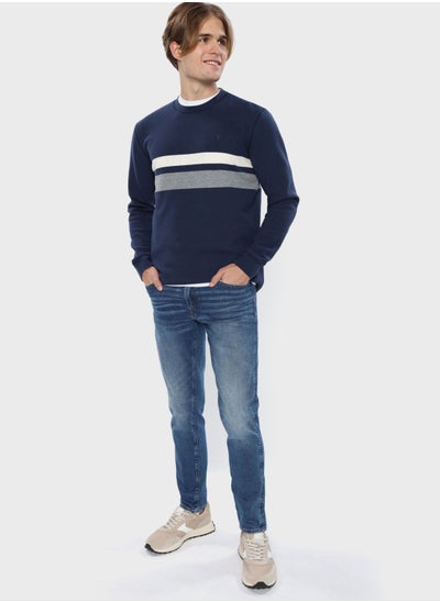 اشتري Striped Crew Neck T- Shirt في الامارات