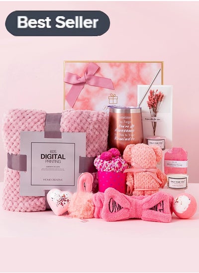 Buy Birthday Gifts for Women,Unique Gifts Basket Ideas Pink Gifts Box for Her Relaxing Gift Set Self Care Gifts Birthday Presents Female Friendship Gifts for Best Friend Bestie Girlfriend Mom Wife Sister in Saudi Arabia