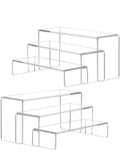 Buy 6 pcs Clear Acrylic Showcase Display Risers Dessert, Cupcake Stand Risers, Home Display Rack, Cosmetics Makeup Organizer Tiered Riser, Doll Toy Display Holder for Home, Office in Saudi Arabia