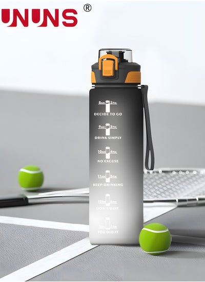 Buy 1L Motivational Water Bottle with Time Marker, Leakproof BPA & Toxic Free, Inspirational Tritan Sports Drinking Jug Water Jug with Flip Spout Fit for Home Office, Gym, Outdoor Sports in Saudi Arabia