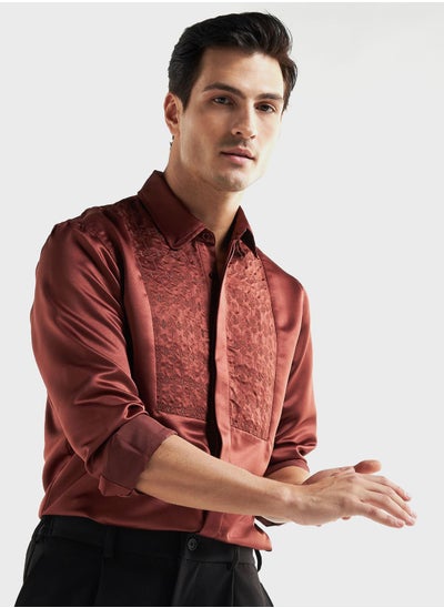 Buy Embroidered Regular Fit Shirt in Saudi Arabia