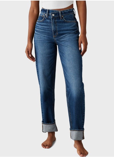 Buy High Waist  Stright Jeans in Saudi Arabia