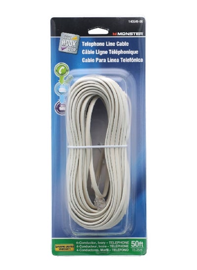 Buy 4-Conductor Modular Telephone Line Cable Ivory 50 ft 140549-00 in Saudi Arabia