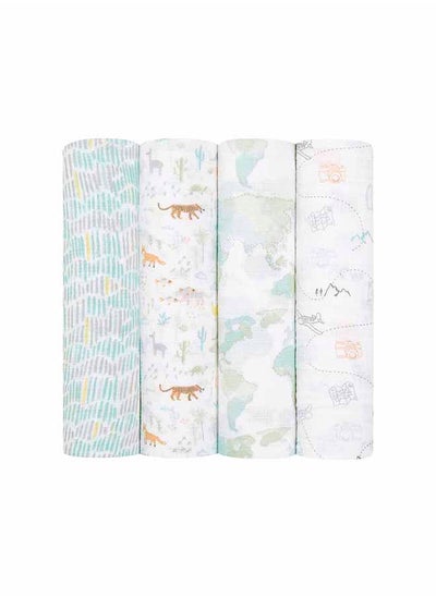 Buy Muslin Swaddle Blanket - Pack of 4 - Voyager in UAE