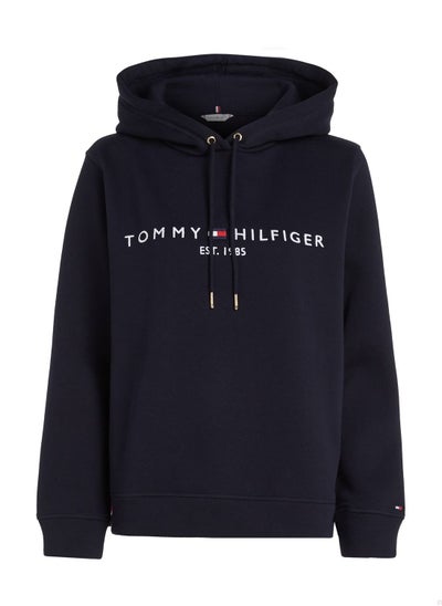 Buy Women's Essential Logo Hoody Sweatshirt, Navy in UAE