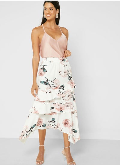 Buy Printed Midi Skirt in UAE