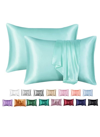 Buy 100% Pure Mulberry Queen Pillowcase 2-Piece （Light Green） in Saudi Arabia