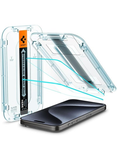 Buy Tempered Glass Screen Protector [GlasTR EZ FIT] for iPhone 15 Pro [Case Friendly] - 2 Pack in Saudi Arabia