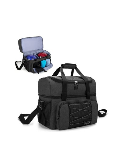 اشتري Two Ball Bowling Kit Bag, Professional Bowling Ball and Shoe Tote Spacious Bowling Gear Tote Double Ball Carrier with Padded Divider  Up to Mens 16 and Extra Essentials (Patent Design), Bag Only في الامارات