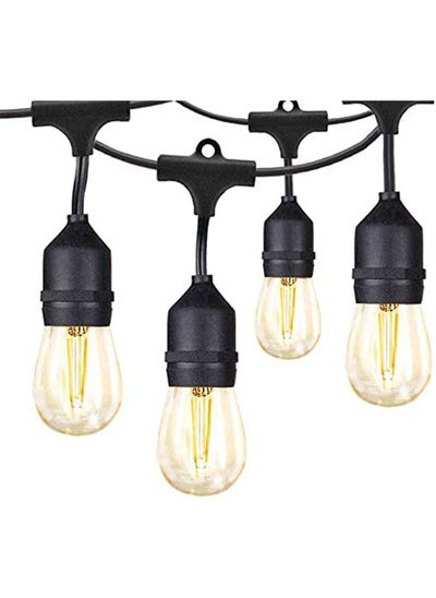 اشتري Waterproof LED Outdoor String Lights - Hanging, Dimmable S14 2W Vintage Edison Bulbs - 15LED(15M) Commercial Grade Patio Lights Create Cafe Ambience in Your Backyard - Warm White في الامارات