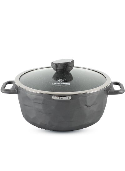 اشتري Non Stick Stock Pot - Aluminum Soup Pot with T.Glass Lid - 100% PFOA and PTFE Free في الامارات