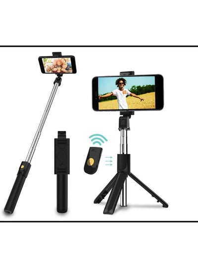 Buy Selfie Stick Integrated,Stainless Steel Material, For Both Android And IOS,Designed To Take Better Selfies,BLACK Color Available in UAE