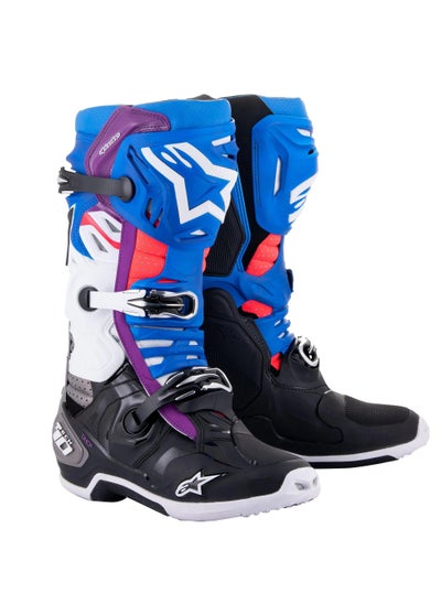 Buy Alpinestars Tech 10 Boots Black/Enamel Blue/Purple/White in UAE