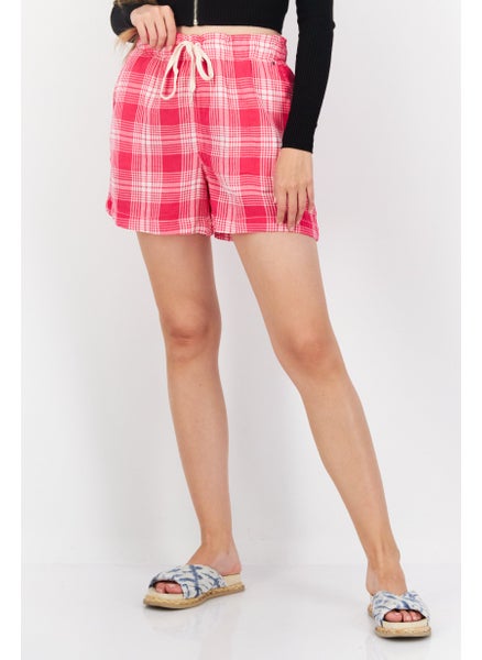 اشتري Women Plaid Basic Shorts, Pink Combo في الامارات