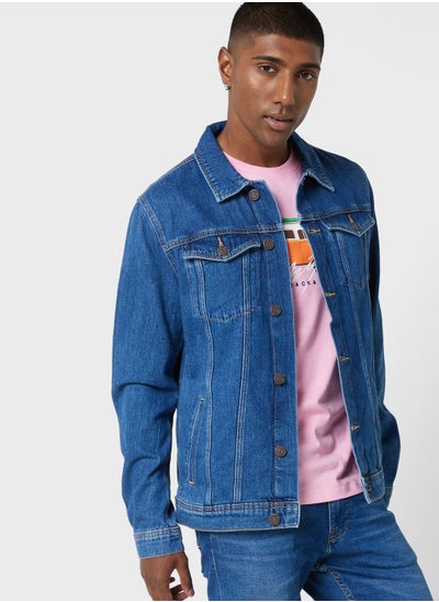 Buy Mid Wash Denim Jacket in UAE