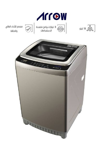 Buy Automatic Washing Machine - Top Load - 18 KG - Silver - RO-18TLT in Saudi Arabia