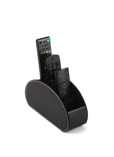 Buy Liying Remote Control Holder with 5 Compartments - PU Leather Remote Caddy Desktop Organizer Store TV, DVD, Blu-Ray, Media Player, Heater Controllers, (Black) in UAE