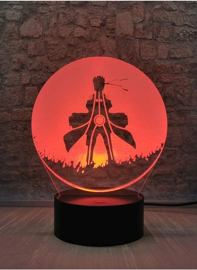 Buy Round Naruto Shadow Multicolor Night Light Anime LED Lamp Touch Remote Black Base Cartoon 7/16 Colors Change Friend Birthday Party Lighting Kids Room Decor Child Story Atmosphere in UAE