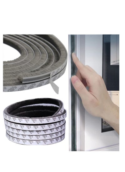 Buy Weather Stripping Door Seal Self Adhesive Brush Strip for Windows and Doors Felt Window Insulation Sealing Weatherstrip 10M in Saudi Arabia