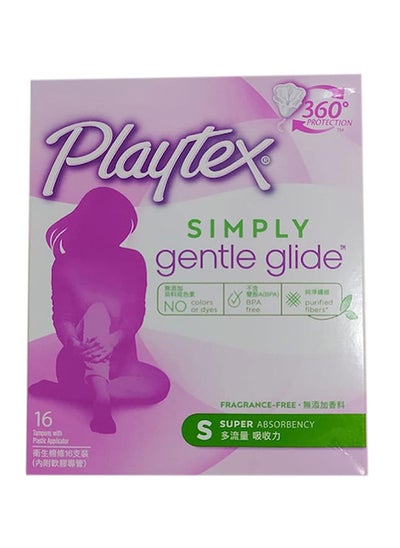 Buy Simply Gentle Glide Super Absorbency - 16 Tampons in UAE