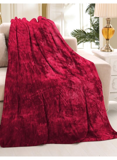 Buy Golden House Microfiber Throw, Dark Red, Super Soft Size 220X240 in Egypt