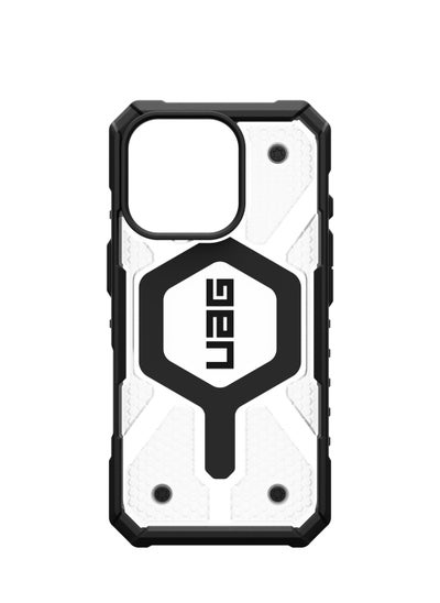 Buy UAG Pathfinder Clear MagSafe for iPhone 16 Pro Max Case Cover [18 Feet Drop tested]  - Ice | Silver in UAE