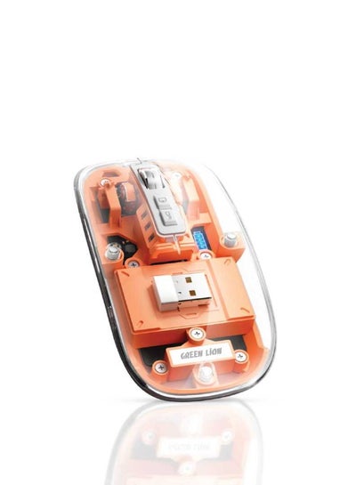 Buy Green Lion Transparent Mouse 2400DPI 400mAh - Orange in UAE