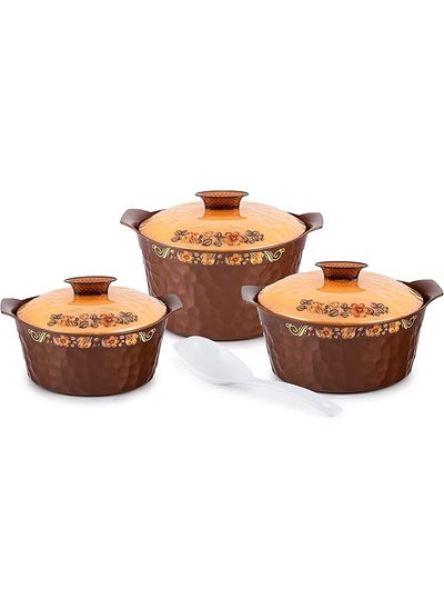 Buy Hexon Florenza Casserole 3Pcs Jumbo 2500 I 3500 I 4500 Brown Bc 111 in Saudi Arabia