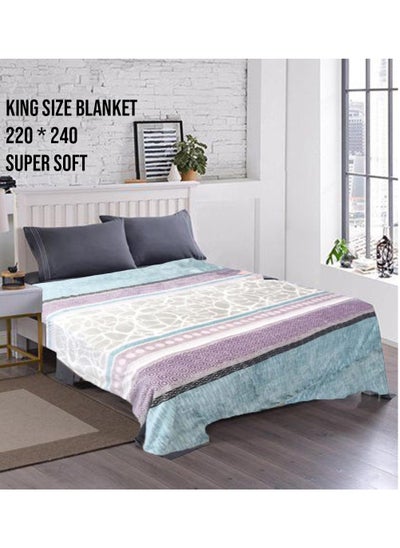 Buy High Quality Flannel Blanket 220 X 240 King Size-Supremo King Lilac in Saudi Arabia