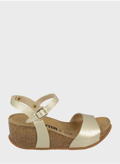 Buy Maya Strappy Mid Heel Wedges in UAE