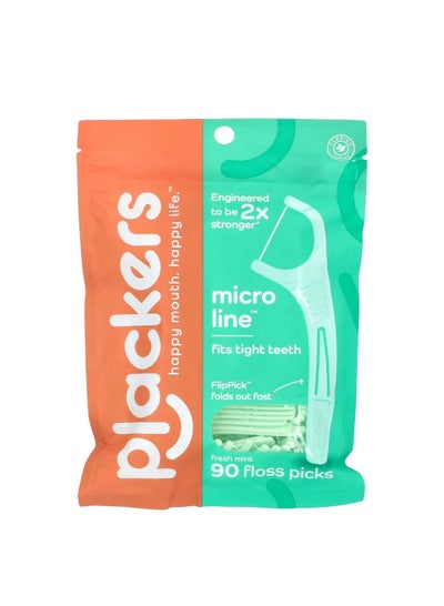 Buy Plackers Micro Line Floss Picks Fresh Mint 90 Count in Saudi Arabia