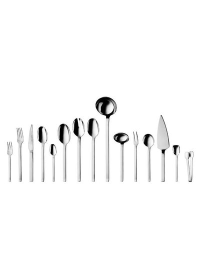 Buy 72-Piece Kitchen Flatware Set - 12xCake Fork, 12xFork, 12xKnife, 12xSpoon, 12xCoffee/Tea Spoon, 2xServing Spoon, 1xSalad Fork, 1xSalad Spoon, 1xSoup Ladle, 1xGravy/Sauce Ladle, 2xMeat Fork in Egypt