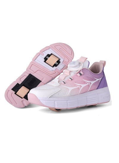 Buy LED Flash Light Sneaker Skate Shoes with Wheels USB Charging Roller Skates Shoes in Saudi Arabia