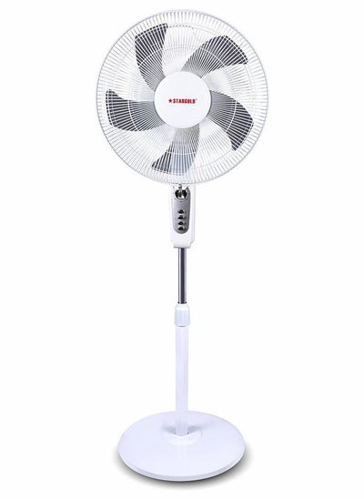 Buy 16 Inch 60w Pedestal Stand Fan 3D Oscillation Directions 3 Speed Levels & Adjustable Height 5 Leaf Blade With 7.5 Hours Timer Best For Home & Office in Saudi Arabia