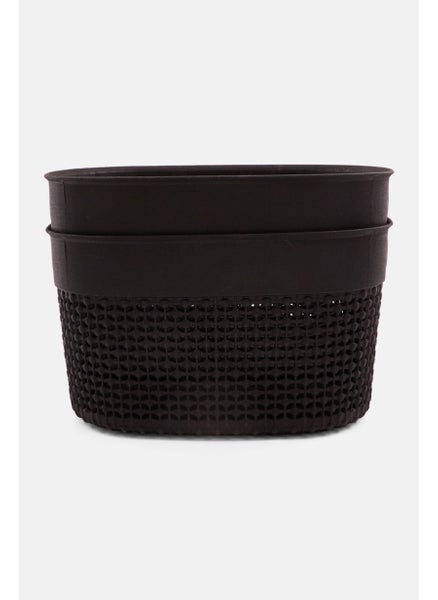 اشتري 2 Pack Oval Shape Storage Basket, Black في الامارات