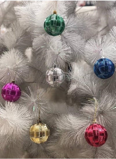 Buy 6 Decorative Balls for Christmas - 6 cm - (multicolor) in Egypt