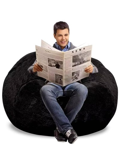 Buy Comfy Black Velvet Adult Size Classic Plush Bean Bag in UAE