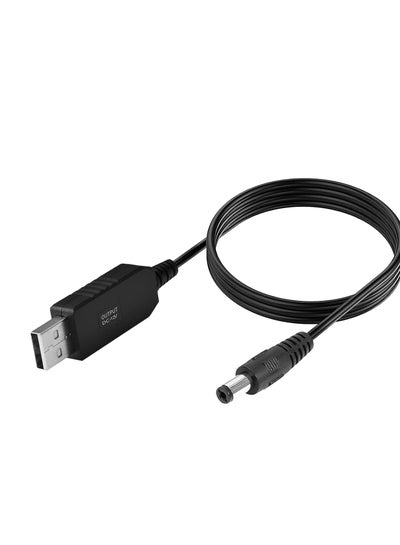 اشتري USB DC 5V to 12V Step Up Power Cable Power Supply USB Cable with DC Jack 5.5 x 2.1mm for Fan Led Light Router Speakers(1M) في مصر
