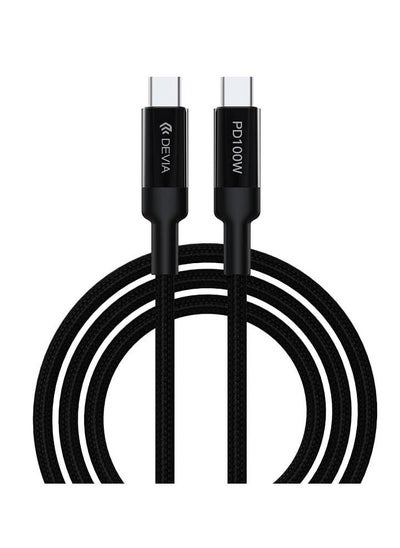 Buy Devia EC309 Type-C Cable Extreme Speed 100W PD Support Fast Charging for All Laptops & Phones in Market 1.5M - Black in Egypt