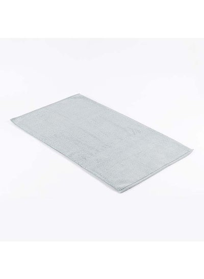 Buy Turkish Plain Bath Mat, Ice Blue - 50x86 cm in UAE