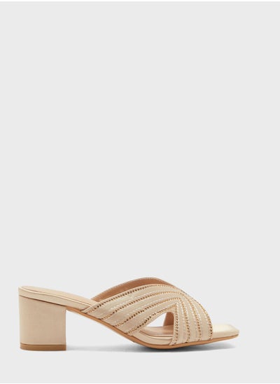 Buy Diamante Stitch Cutout Mule Sandal in Saudi Arabia