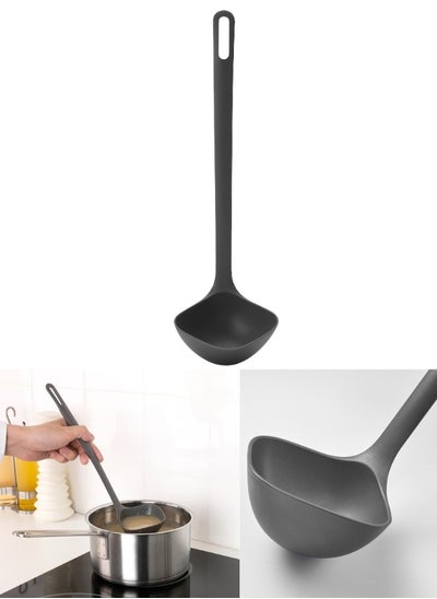 Buy Fullandad Silicone Soup ladle 31 cm (Grey) in Egypt