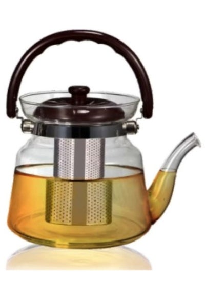 Buy Transparent Heat Resistant Glass Tea Coffee Pot With Infuser 0.6L in Saudi Arabia