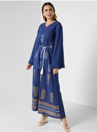 اشتري Embroidered Tiered Jalabiya في الامارات