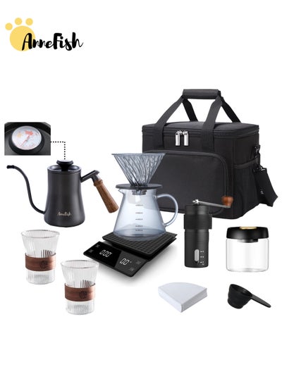 Buy V60 11 Piece Pour Over Drip Coffee Maker Set With Tool Case Camping Coffee Maker Coffee Machine Filter For Outdoor in Saudi Arabia