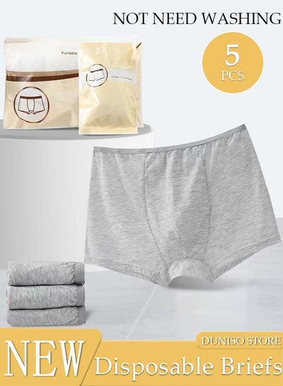 5PCS Men s Disposable Briefs 100 Cotton Disposable Underwear Mid