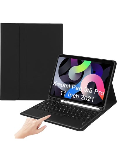 Buy Keyboard Case for Xiaomi Pad 5 / Pad 5 Pro 11 Inch 2021 Tablet Slim PU Stand Cover with Magnetically Detachable Wireless Bluetooth Keyboard in Saudi Arabia