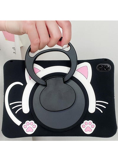 اشتري Case Compatible with Honor Pad X9 /X8 PRO Tablet 11.5 Inch 2023 Cover, Cute Cat Kids Case with 360° Rotating Handle Kickstand Shockproof Rugged Heavy Duty Kids Friendly Tablet Cover, Black في السعودية